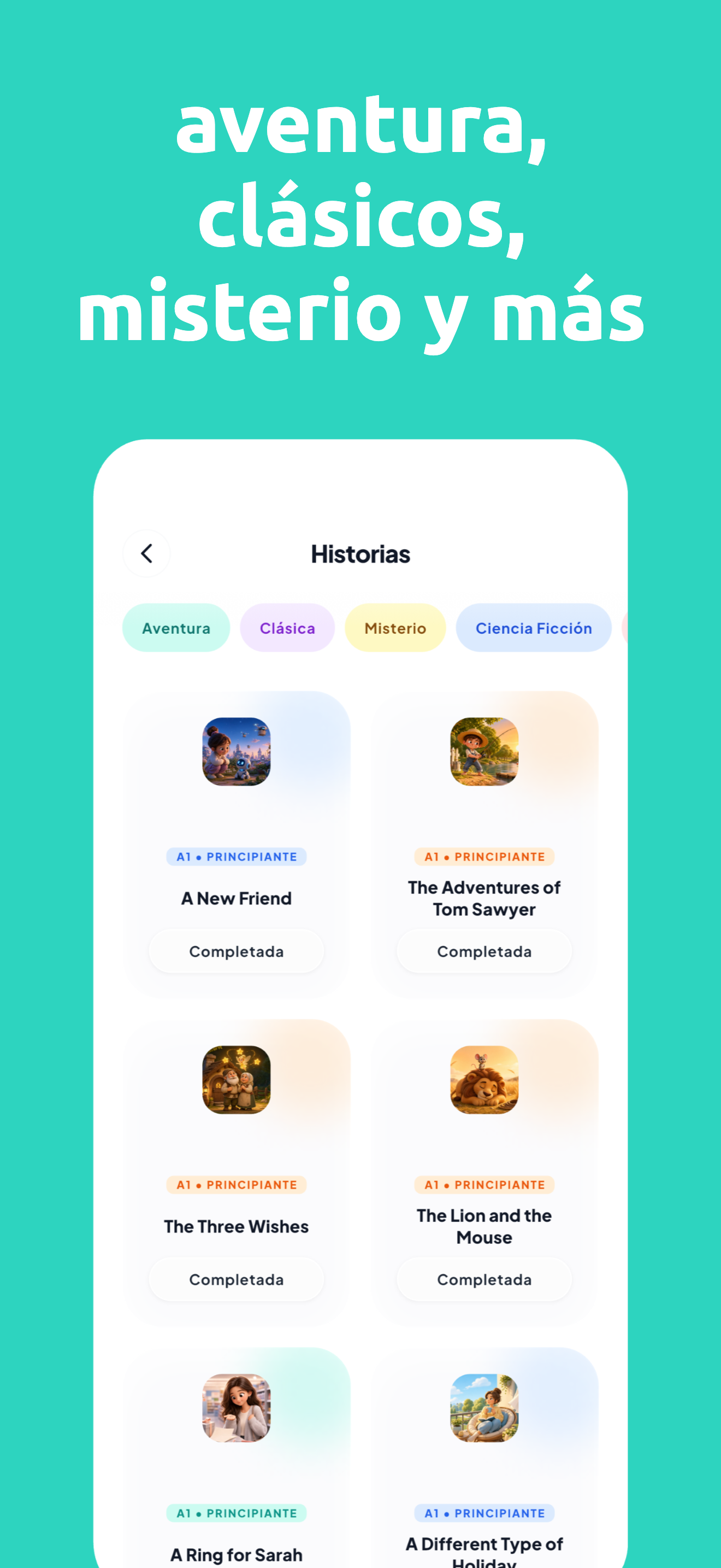 Biblioteca de historias por géneros