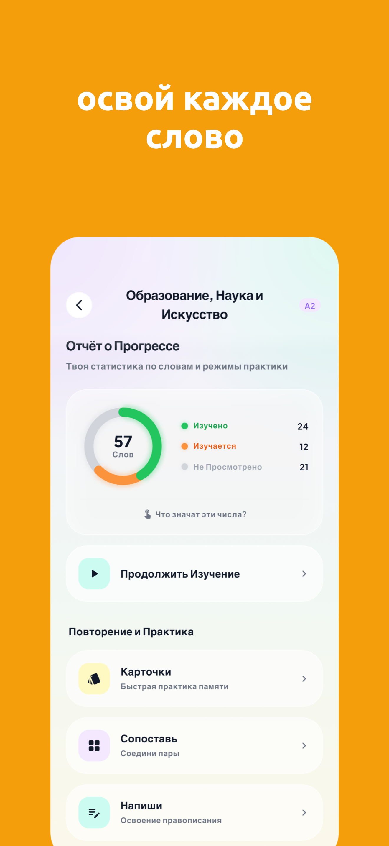 Детали темы с кольцом прогресса